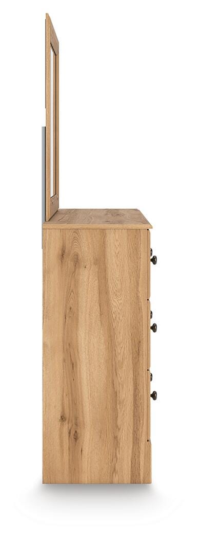 Aleaport Dresser and Mirror - Light Brown (8)