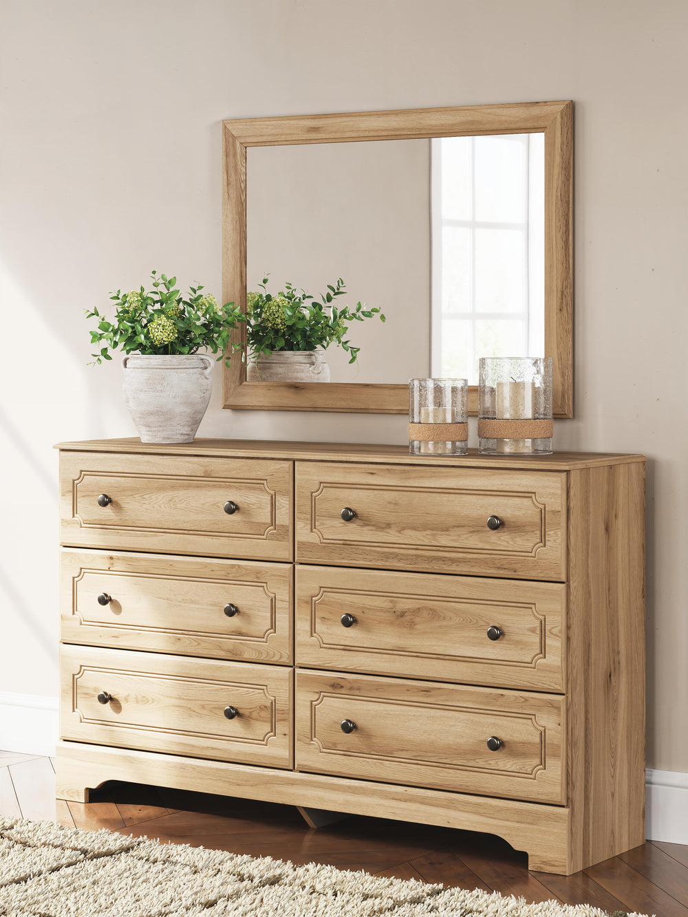 Aleaport Dresser and Mirror - Light Brown (9)