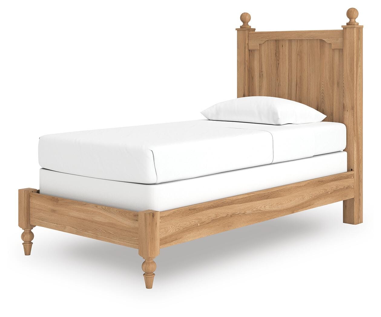 Aleaport Twin Panel Bed - Light Brown (1)