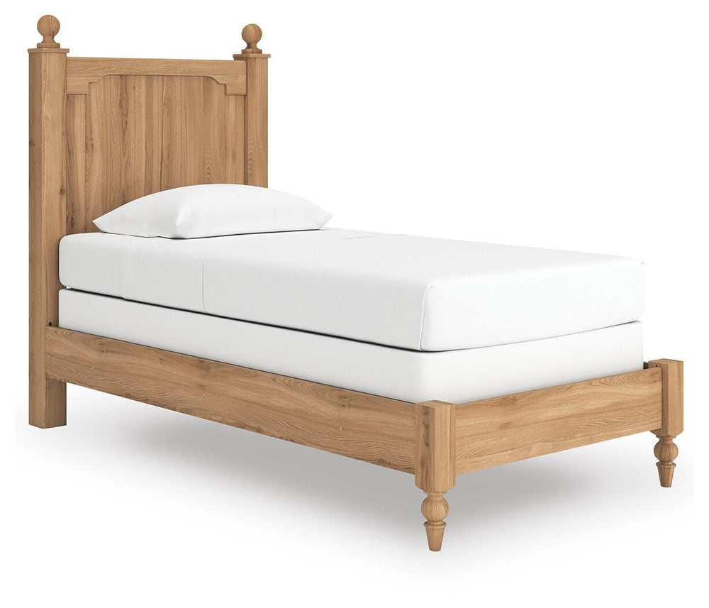 Aleaport Twin Panel Bed - Light Brown (3)
