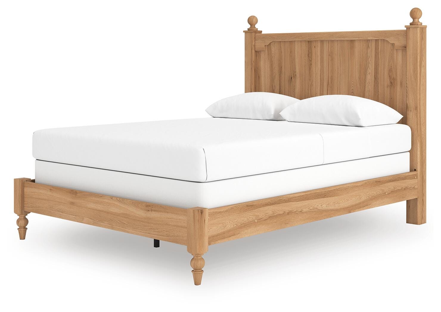 Aleaport Queen Panel Bed - Light Brown (1)