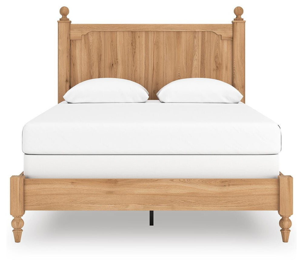 Aleaport Queen Panel Bed - Light Brown (5)