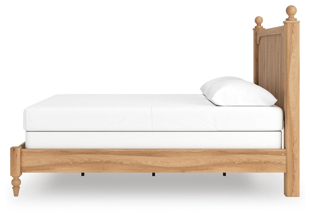 Aleaport Queen Panel Bed - Light Brown (6)