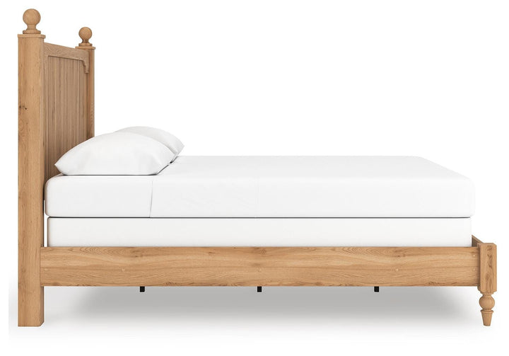 Aleaport Queen Panel Bed - Light Brown (7)
