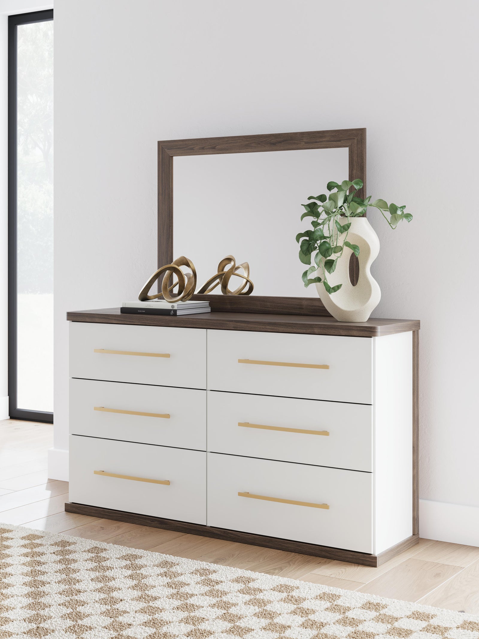 Kendanport Dresser and Mirror - White (2)