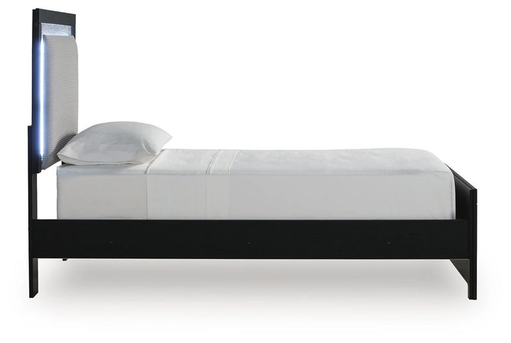 Maeling Twin Upholstered Panel Bed - Black (5)