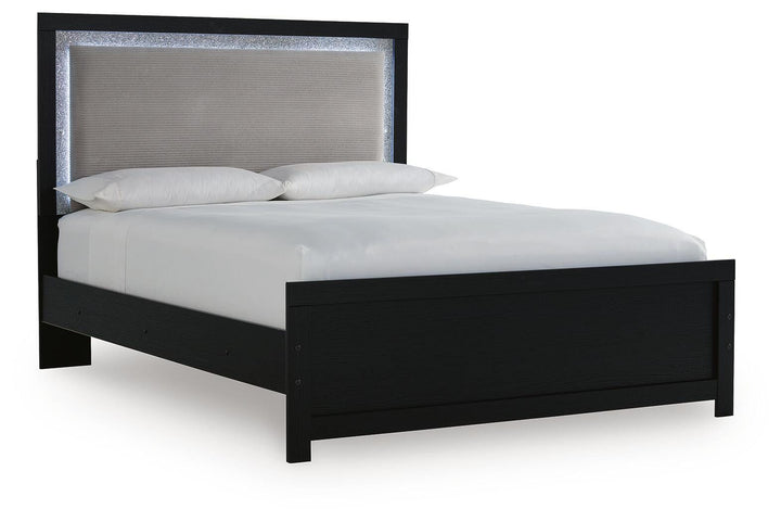 Maeling Queen Upholstered Panel Bed, Dresser and Mirror (5)