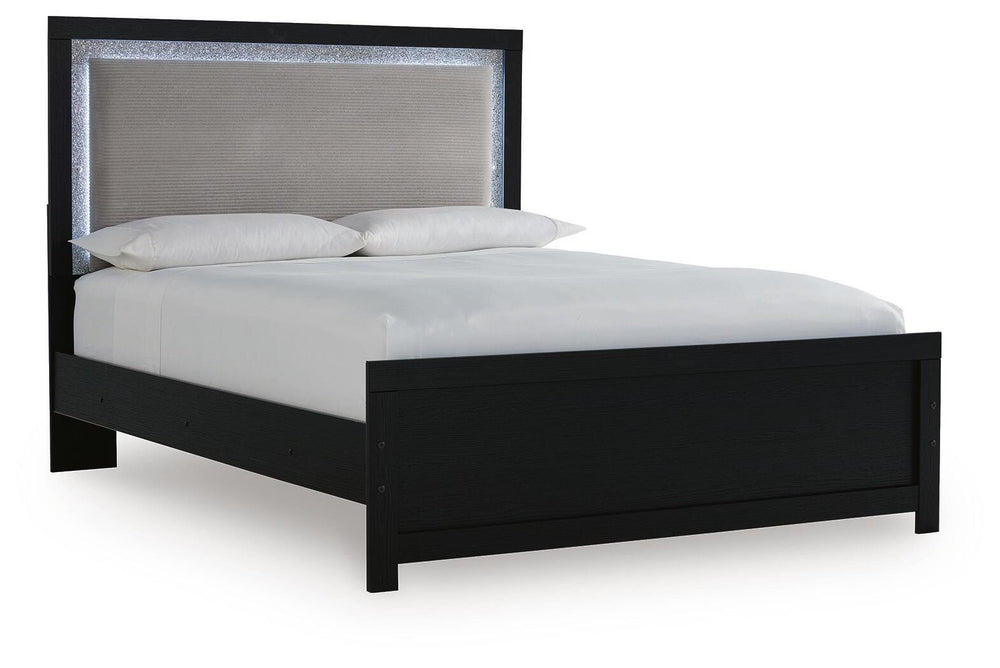Maeling Queen Upholstered Panel Bed, Dresser and Mirror (5)