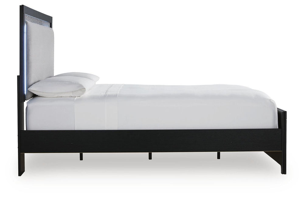 Maeling Queen Upholstered Panel Bed, Dresser and Mirror (6)