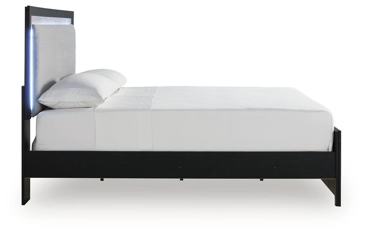 Maeling King Upholstered Panel Bed - Black (5)