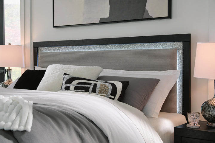 Maeling King Upholstered Panel Bed - Black (7)