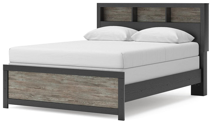 Broachmyn Queen Bookcase Panel Bed - Black/Gray (4)