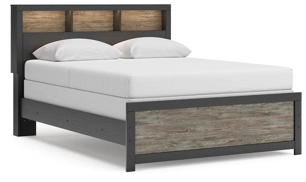 Broachmyn Queen Bookcase Panel Bed - Black/Gray (3)
