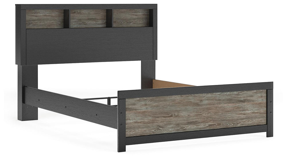 Broachmyn Queen Bookcase Panel Bed - Black/Gray (5)