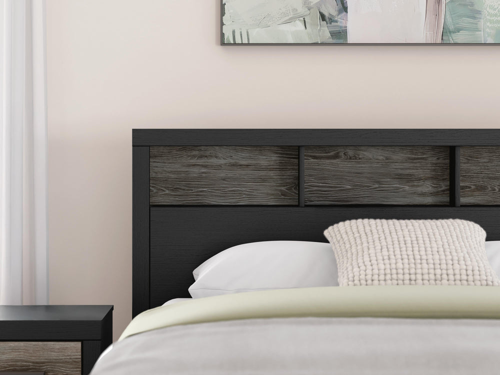 Broachmyn Queen Bookcase Panel Bed - Black/Gray (11)