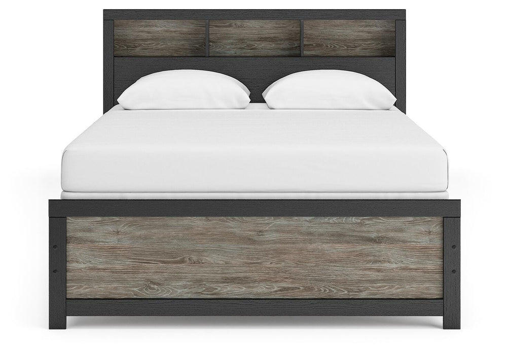 Broachmyn Queen Bookcase Panel Bed - Black/Gray (6)