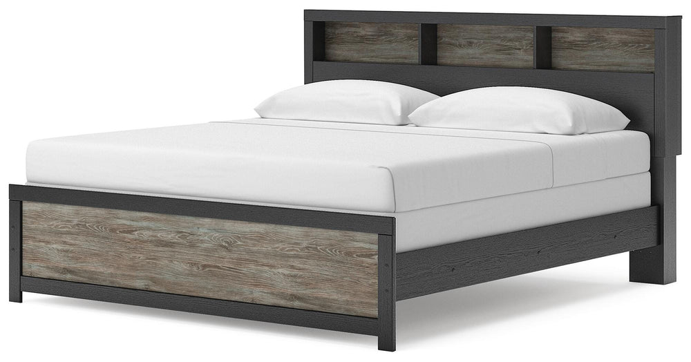 Broachmyn King Bookcase Panel Bed - Black/Gray (3)