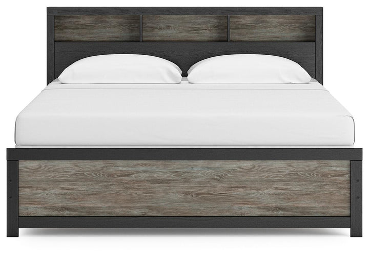 Broachmyn King Bookcase Panel Bed - Black/Gray (5)