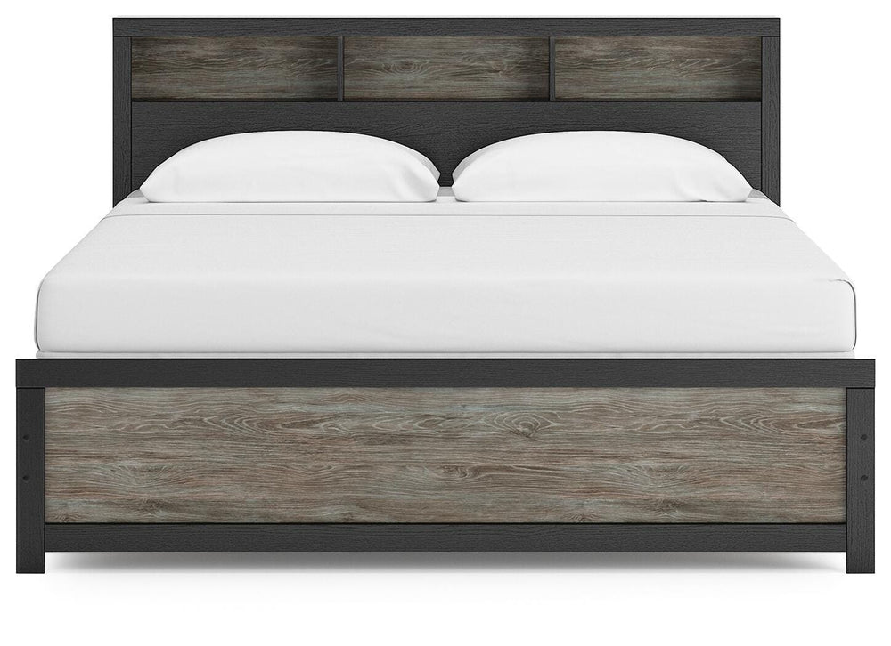 Broachmyn King Bookcase Panel Bed - Black/Gray (5)
