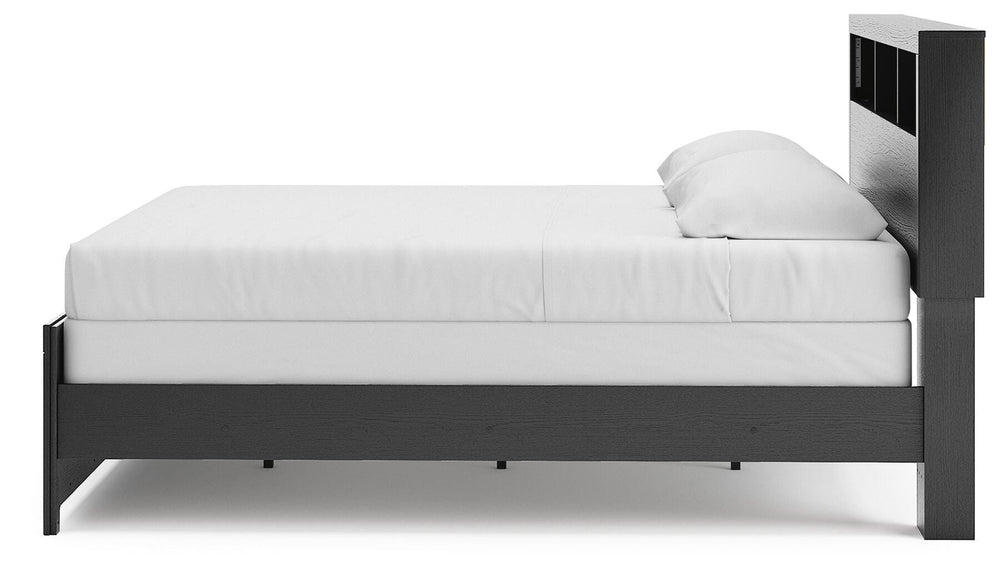 Broachmyn King Bookcase Panel Bed - Black/Gray (7)