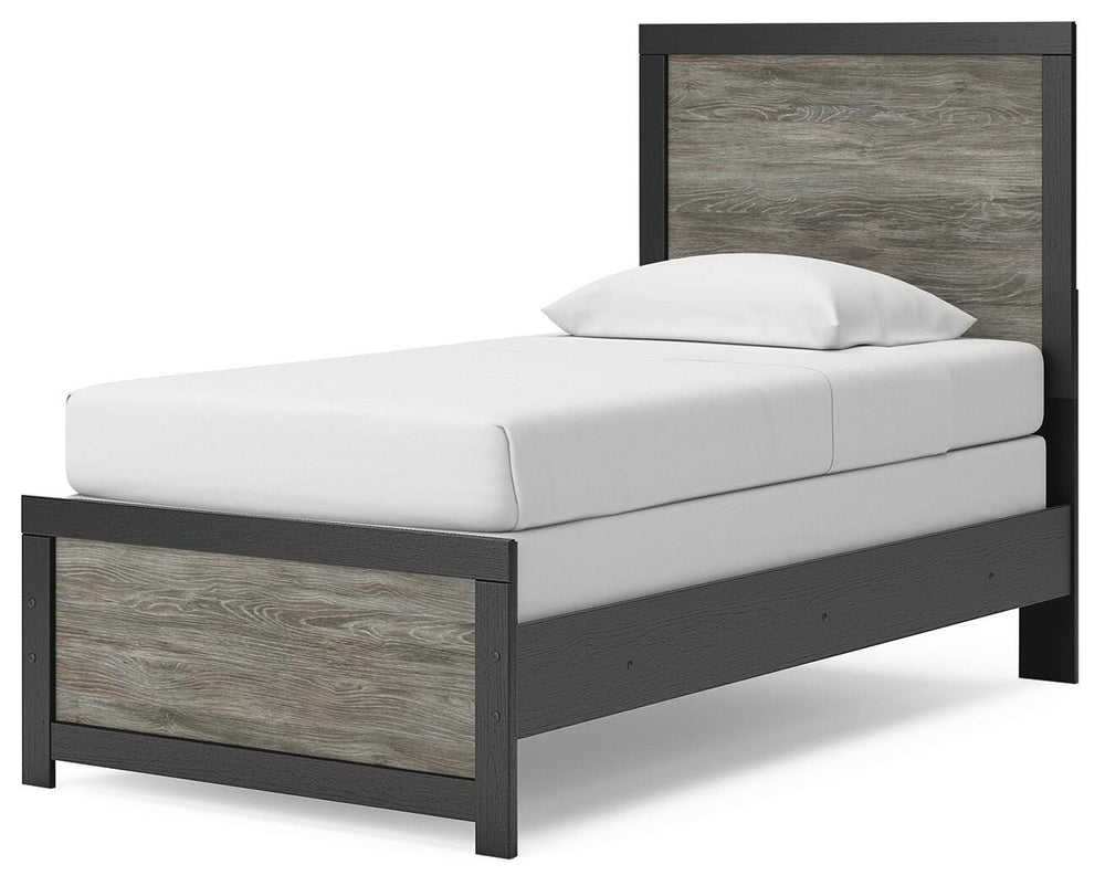 Broachmyn Twin Panel Bed - Black/Gray (4)
