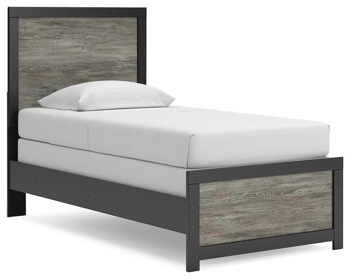 Broachmyn Twin Panel Bed - Black/Gray (1)