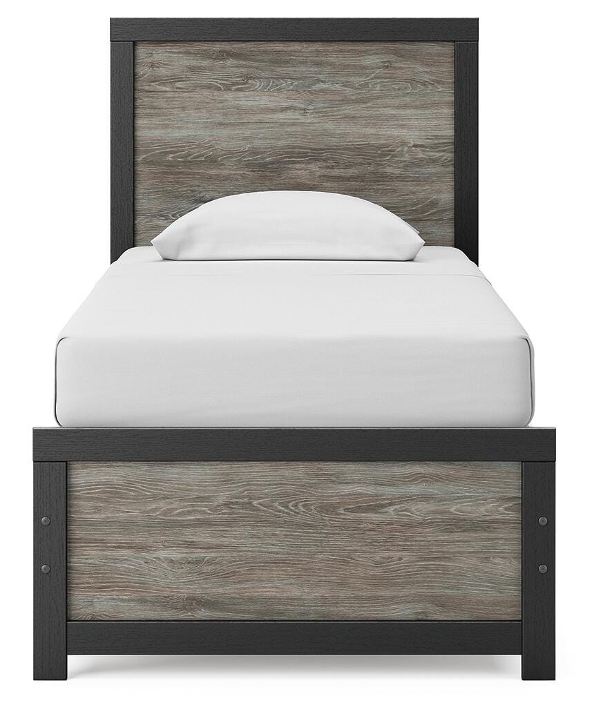 Broachmyn Twin Panel Bed - Black/Gray (3)