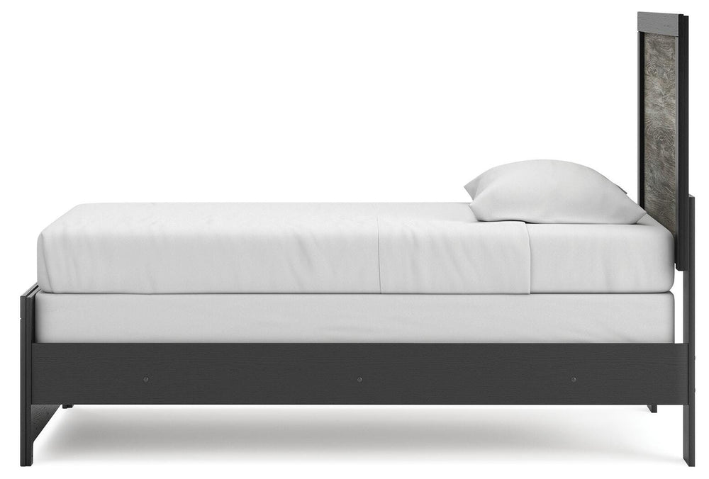 Broachmyn Twin Panel Bed - Black/Gray (7)