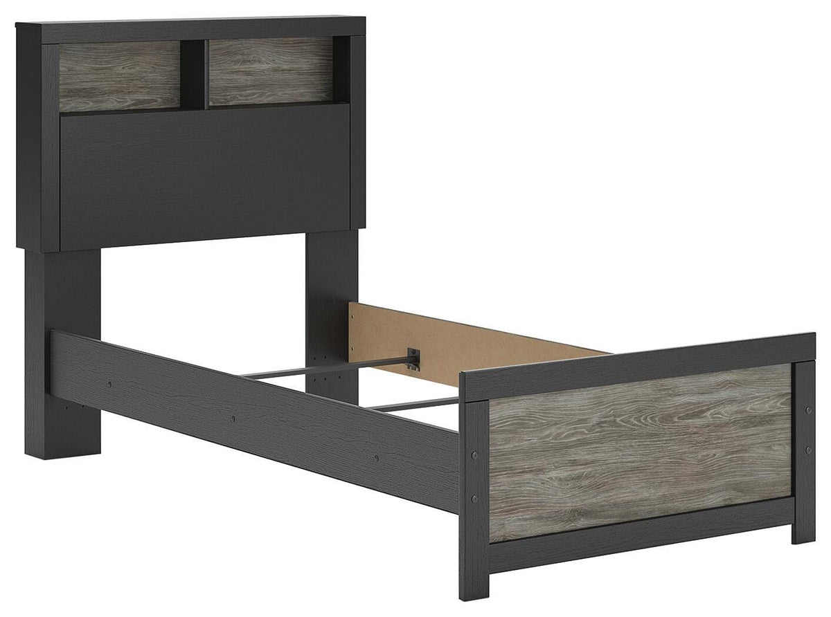 Broachmyn Twin Bookcase Bed - Black/Gray (2)