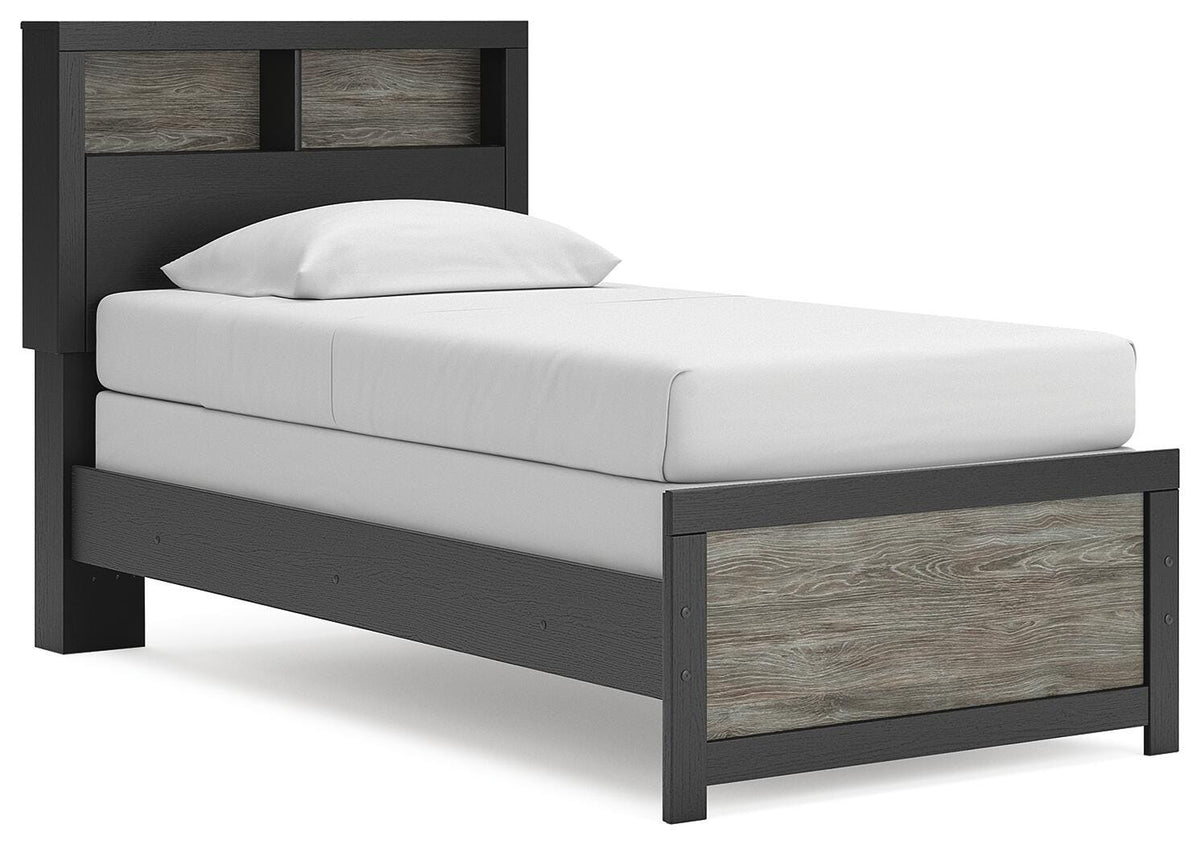 Broachmyn Twin Bookcase Bed - Black/Gray (1)