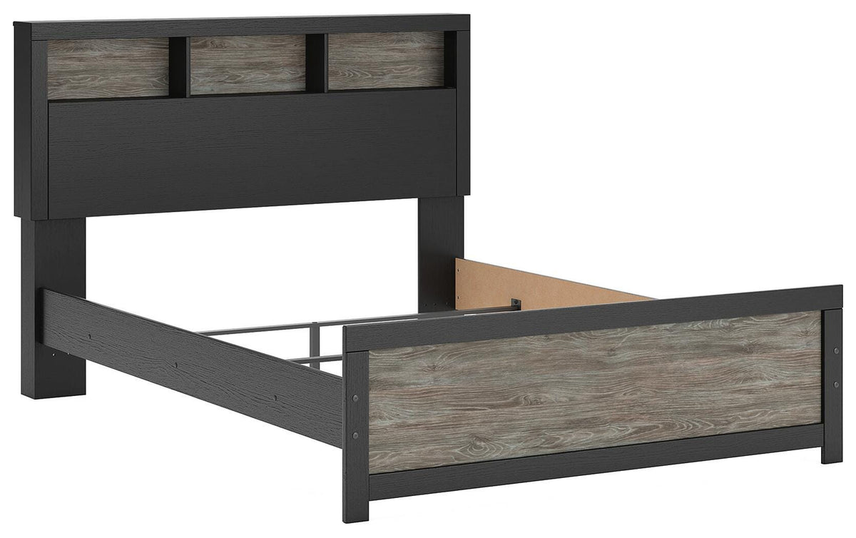 Broachmyn Queen Bookcase Bed - Black/Gray (2)