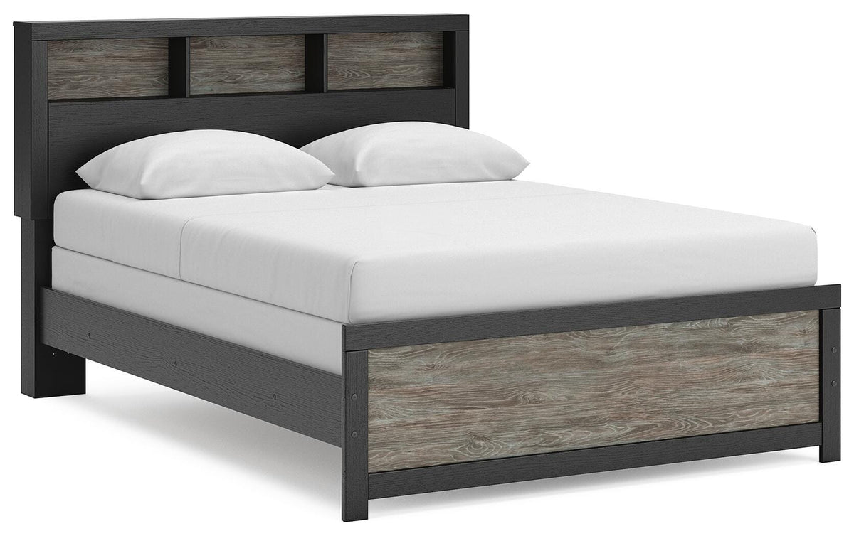 Broachmyn Queen Bookcase Bed - Black/Gray (1)