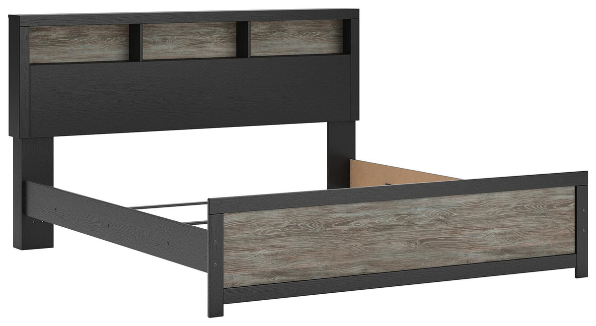 Broachmyn King Bookcase Bed - Black/Gray (2)