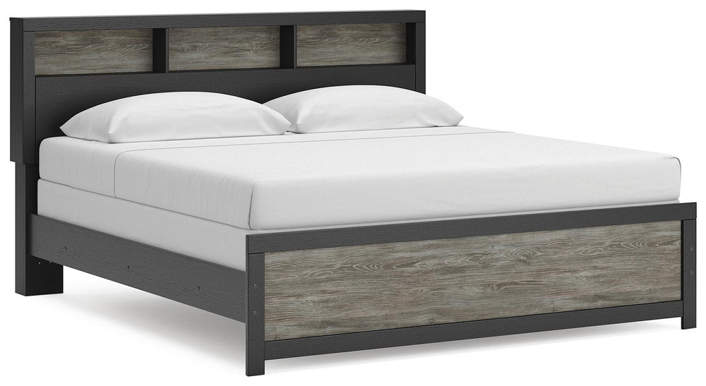 Broachmyn King Bookcase Bed - Black/Gray (1)