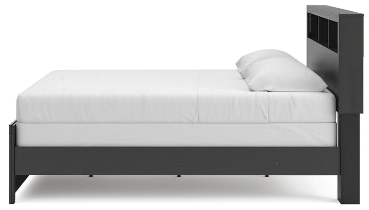 Broachmyn King Bookcase Bed - Black/Gray (7)