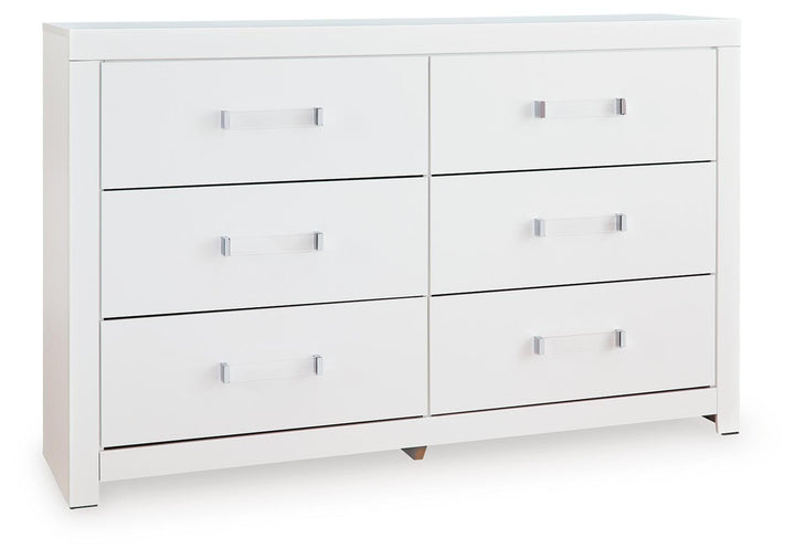 Maeling King Upholstered Panel Bed, Dresser, Mirror and Nightstand