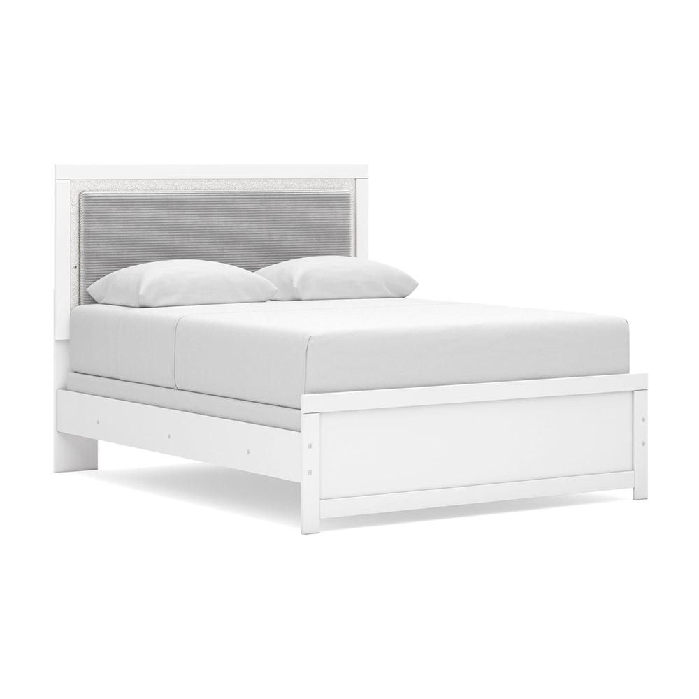Maeling Queen Upholstered Panel Bed, Dresser and Nightstand (5)