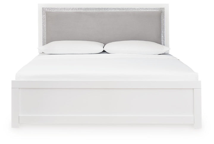 Maeling Queen Upholstered Panel Bed, Dresser, Mirror and Nightstand (4)