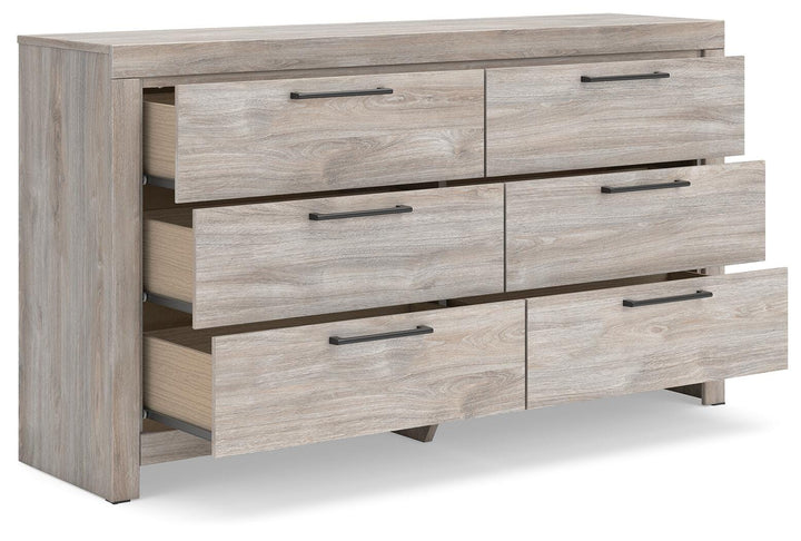 Broachmyn King Panel Bed, Dresser, Mirror and Nightstand