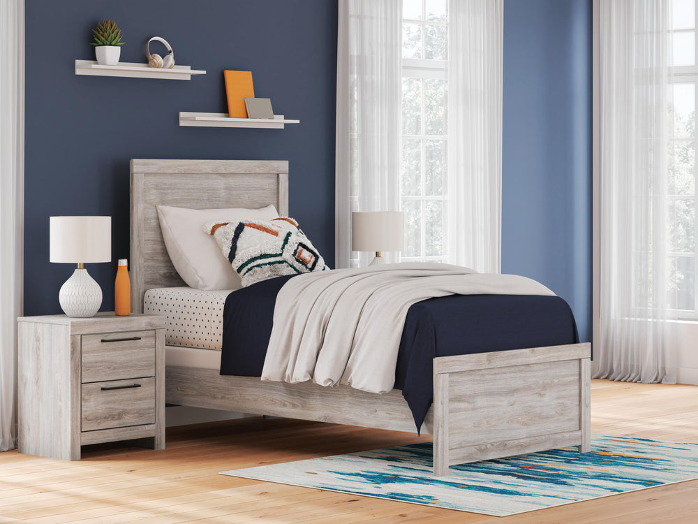 Broachmyn Twin Panel Bed - Gray (2)