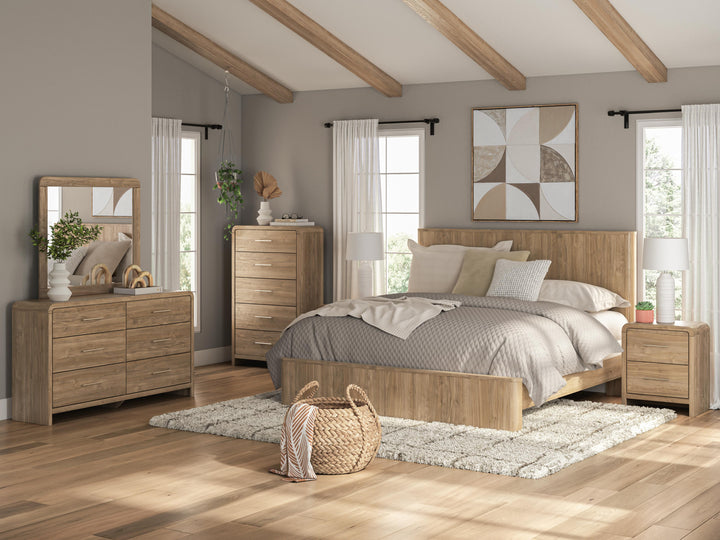 Gramburg King Panel Bed - Warm Natural Brown (10)