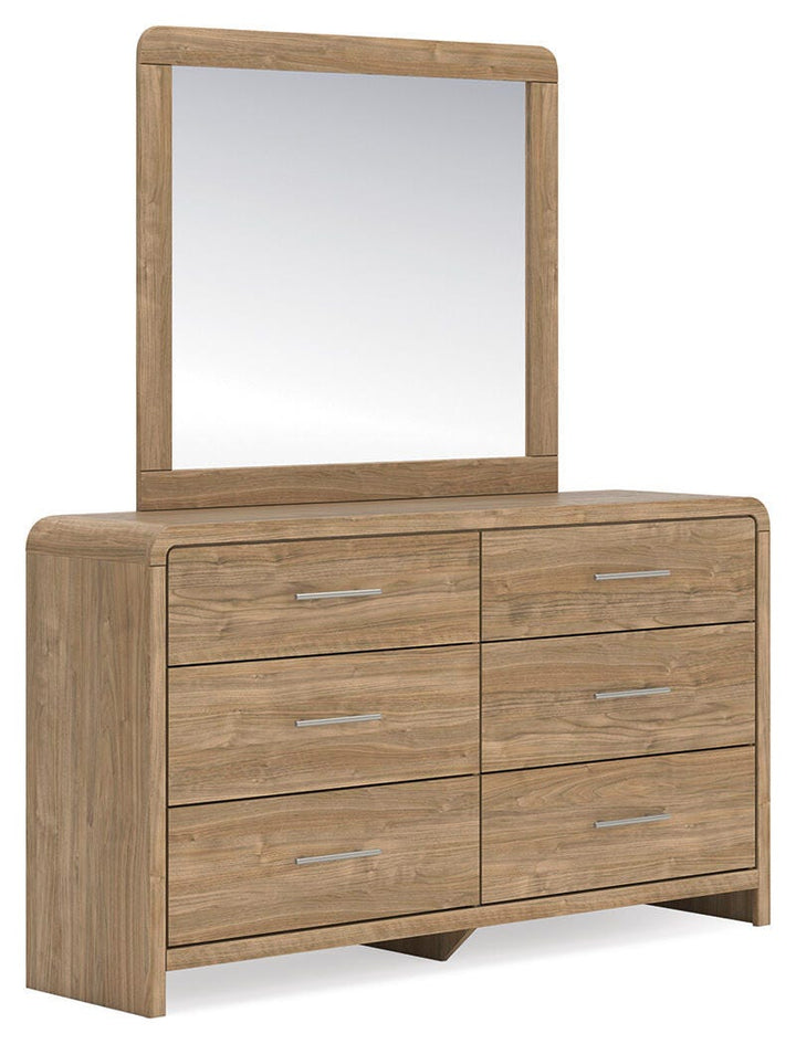 Gramburg Dresser and Mirror - Warm Natural Brown