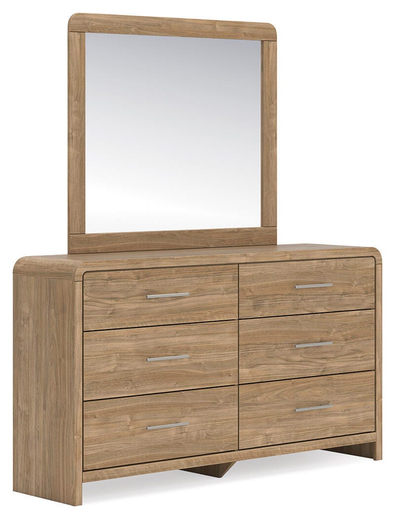 Gramburg Dresser and Mirror - Warm Natural Brown