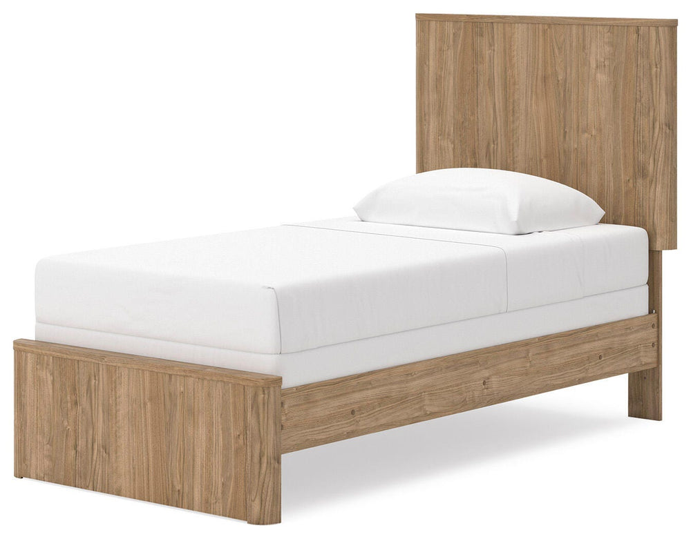 Gramburg Twin Panel Bed - Warm Natural Brown (4)