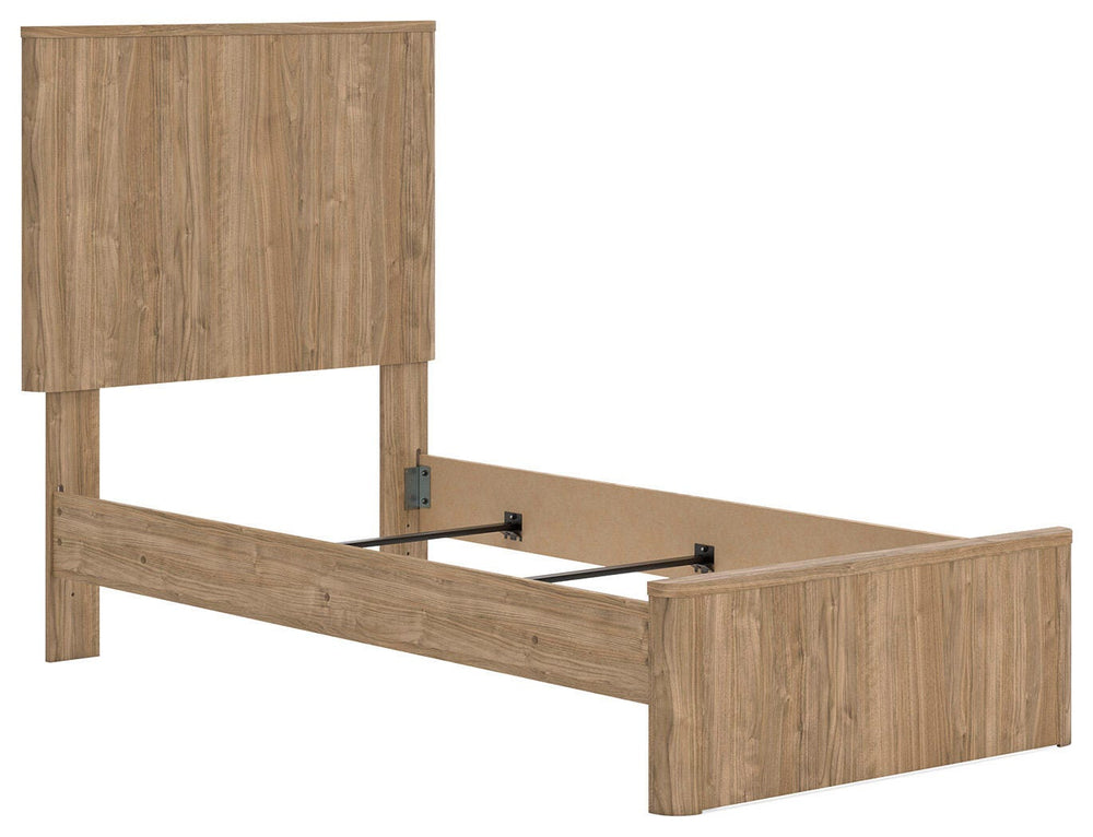 Gramburg Twin Panel Bed - Warm Natural Brown (3)