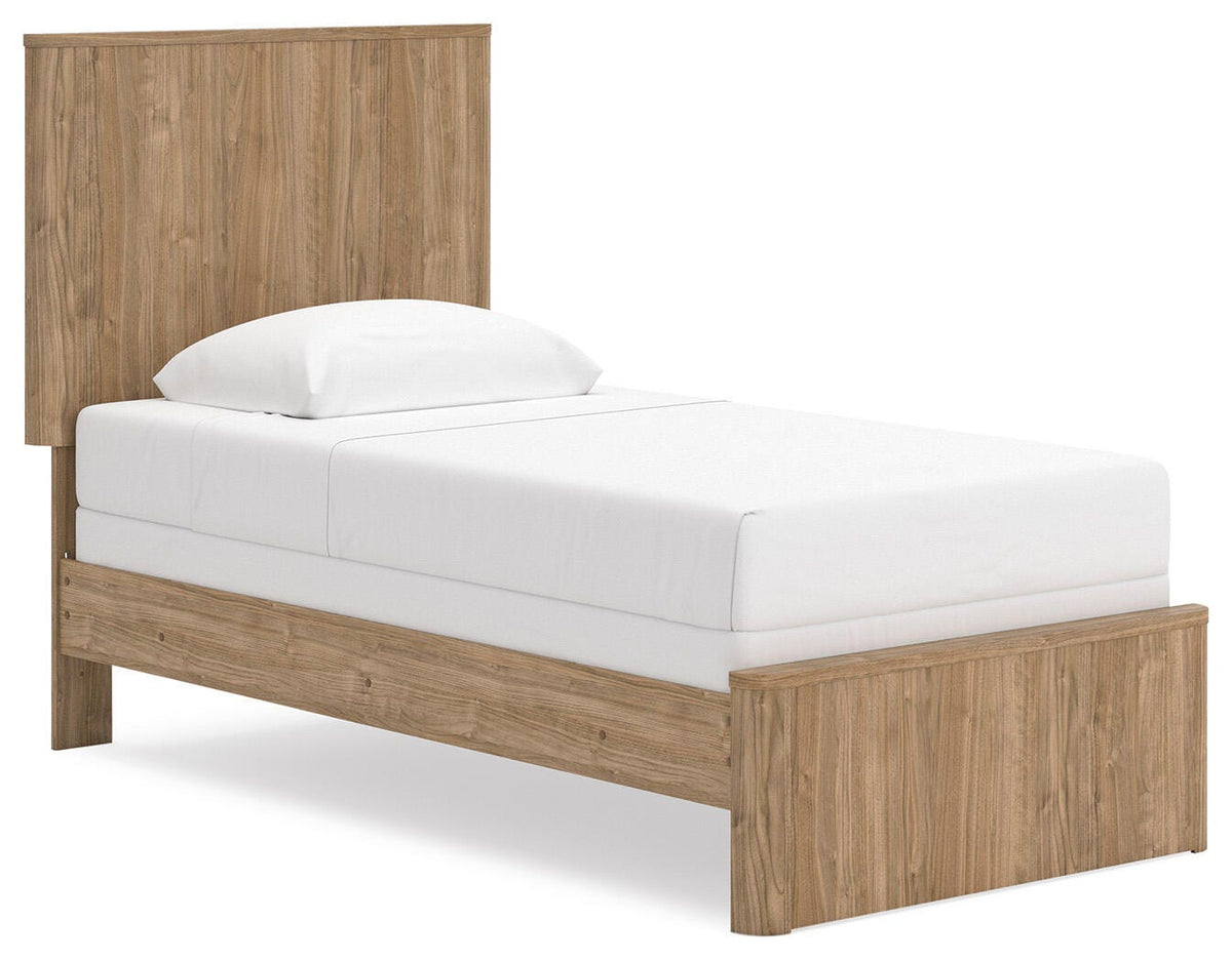 Gramburg Twin Panel Bed - Warm Natural Brown (1)