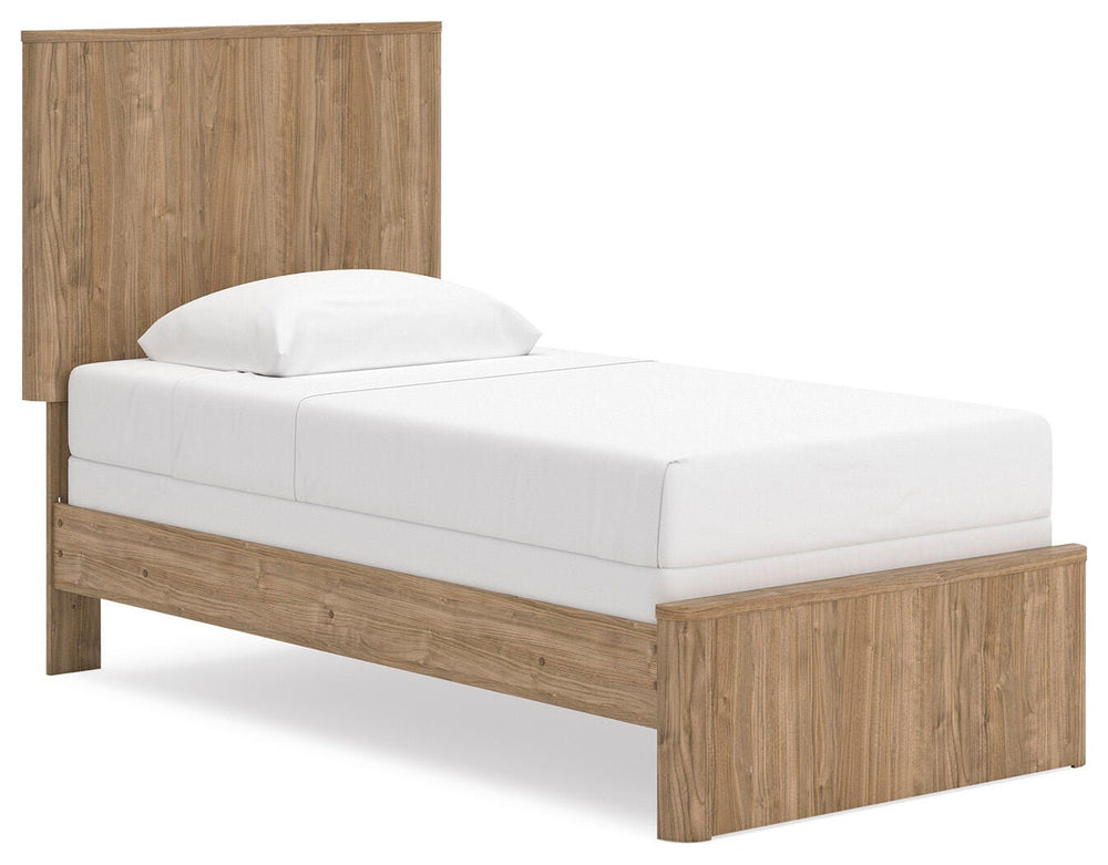 Gramburg Twin Panel Bed - Warm Natural Brown (1)