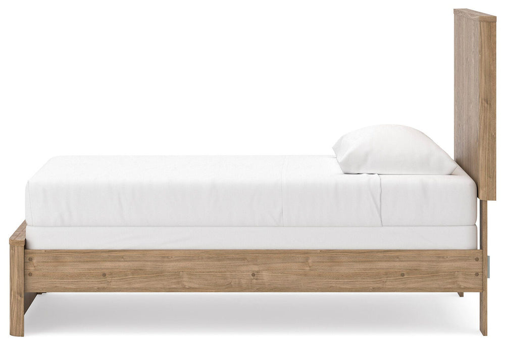 Gramburg Twin Panel Bed - Warm Natural Brown (7)