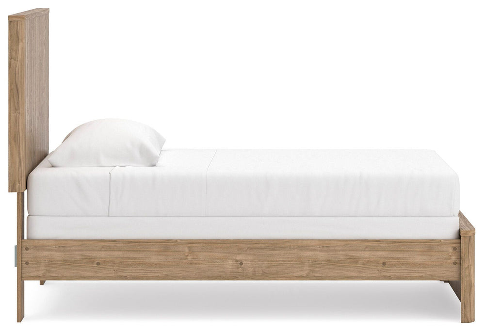 Gramburg Twin Panel Bed - Warm Natural Brown (8)