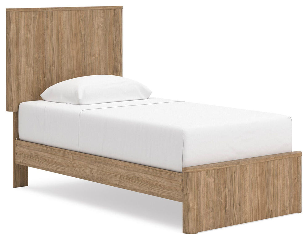 Gramburg Twin Panel Platform Bed - Warm Natural Brown (1)